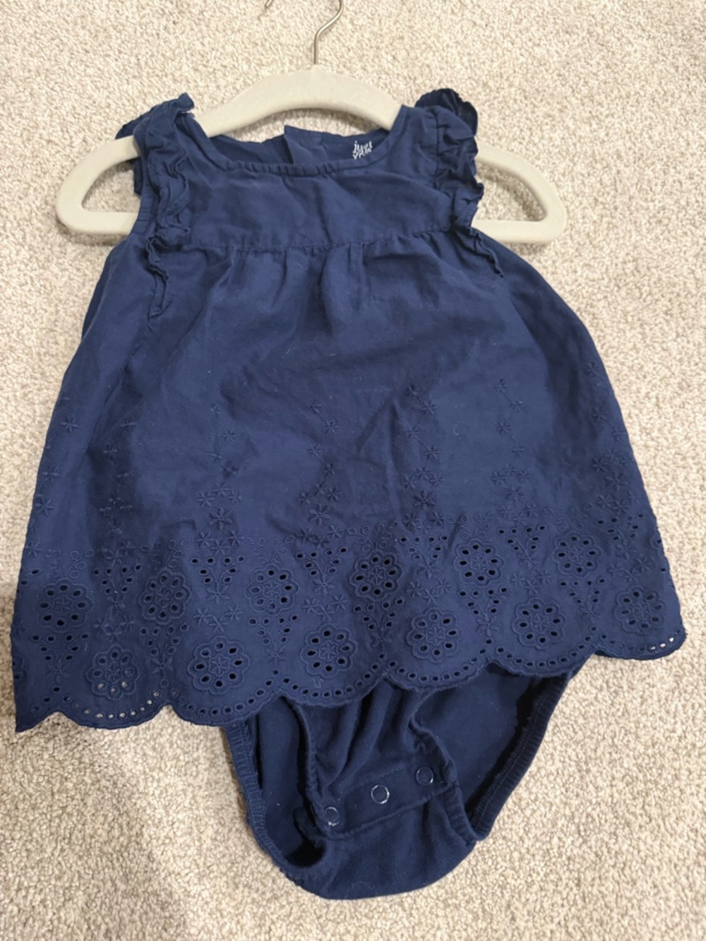 Carter's Navy Blue Eyelet Baby One-Piece
